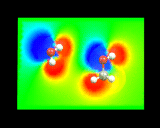 (The electrostatic potential about H2O and CH3OH.)