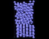 (A solid liquid interface of argon atoms.)