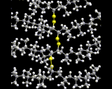 (Cross linking in polymers.)