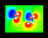 (The electrostatic potential about H<sub>2</sub>O and CH<sub>3</sub>OH.)